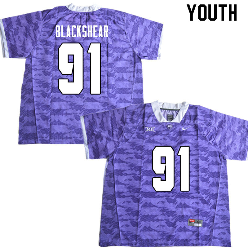 Youth #91 Shameik Blackshear TCU Horned Frogs College Football Jerseys Sale-Limited Purple